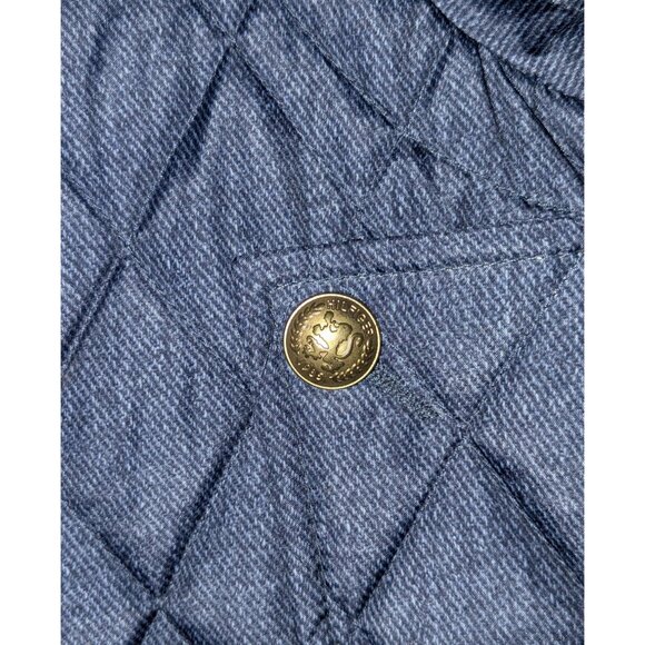 Tommy Hilfiger Womens Medium Quilted Jacket Gold Snap Buttons Zipper Gray - Picture 7 of 16